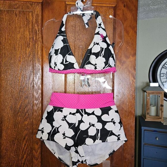 U.S. Polo Assn. Women’s Boy Short Bikini Bottom Size M | NWT Cute Swimwear - Picture 1 of 14